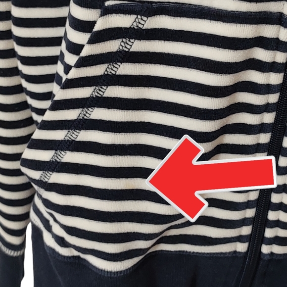 Calvin Klein Performance Sweater Jacket Terry Velour Navy Off White XL Zip Up - Picture 5 of 10